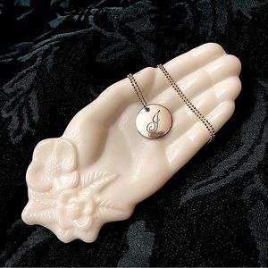 Tiffany Retired Alphabet Disc Charm Pendant “J” EUC